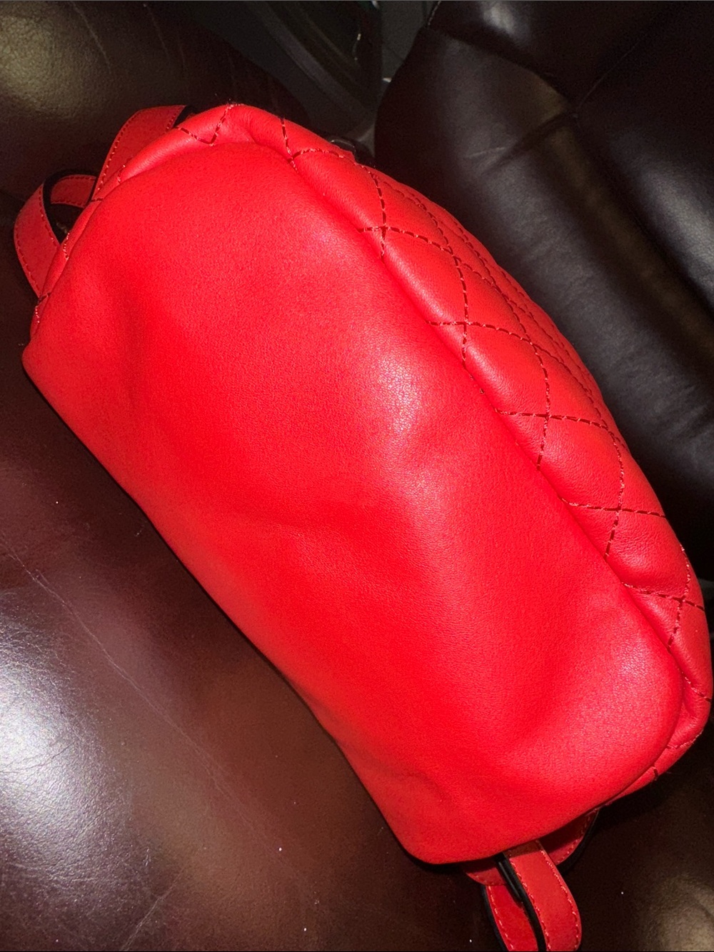 G By Guess Red Quilted Mini Backpack - Picture 7 of 16